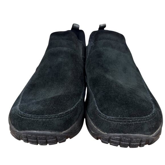 LL Bean Suede Leather Black Slip On Loafers Casual Shoes Round Toe Low Top 8 M - Picture 7 of 16